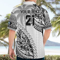 Custom Fiji Rugby Hawaiian Shirt Kaiviti Fijian Tribal World Cup White