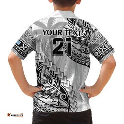 Custom Fiji Rugby Hawaiian Shirt Kaiviti Fijian Tribal World Cup White