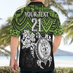Custom Raiders Rugby Hawaiian Shirt Canberra Hibiscus and Turtle With Polynesian Pattern