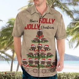 Holiday Lighting Santa Echidna Christmas Tree Hawaiian Shirt