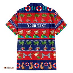 Personalised Australia Christmas Hawaiian Shirt Aussie Santa Claus Beach Xmas Vibes