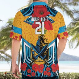 Custom GLD Titans Rugby ANZAC Hawaiian Shirt Gallipoli Soldier With Aboriginal Art