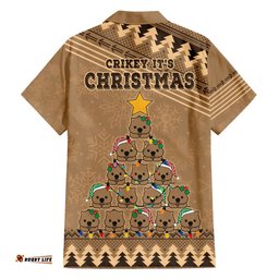 Wombat Christmas Tree Hawaiian Shirt Australia Merry Xmas Simple Style