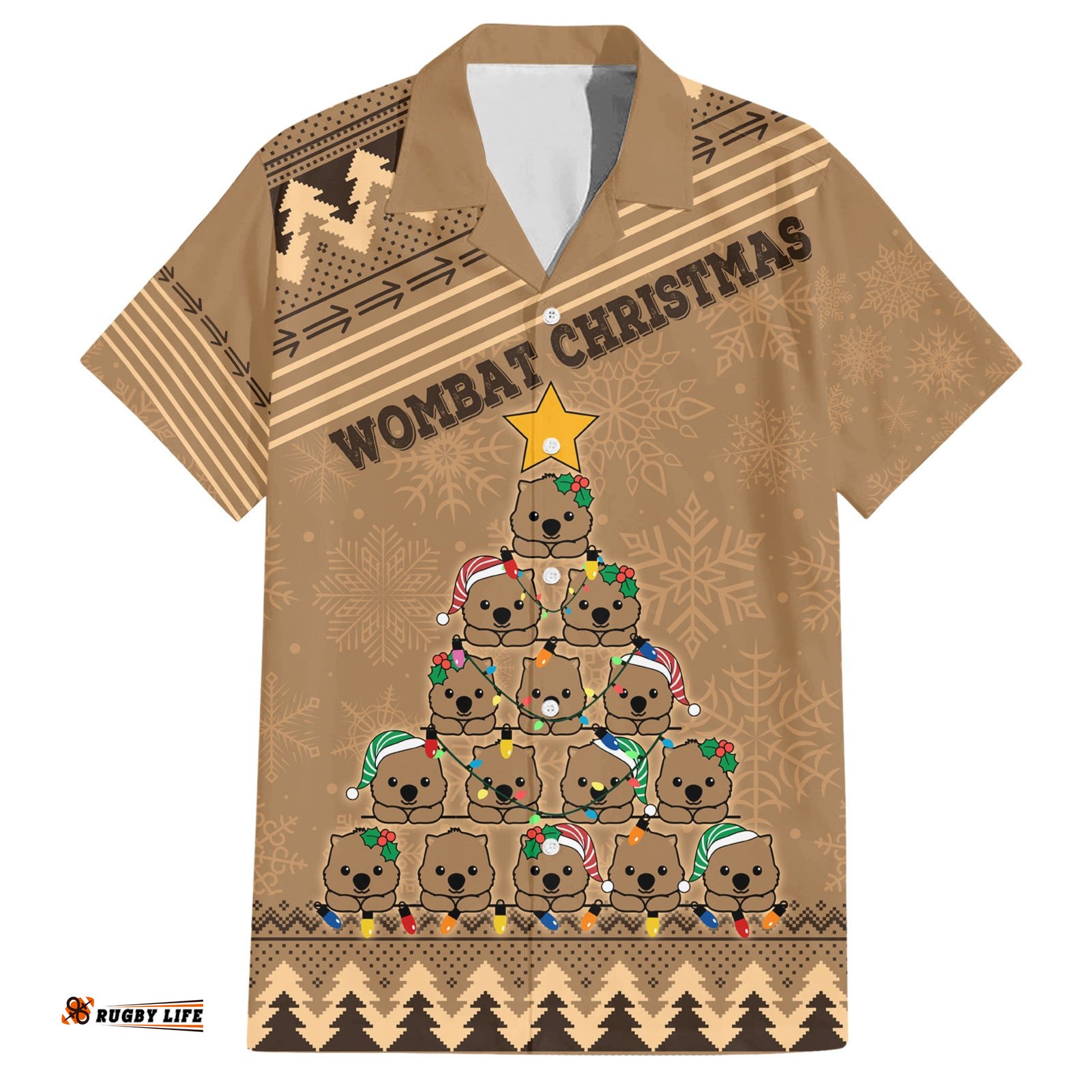 Wombat Christmas Tree Hawaiian Shirt Australia Merry Xmas Simple Style