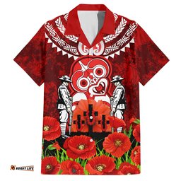 New Zealand ANZAC Waitangi Day Hawaiian Shirt Hei Tiki and Soldier