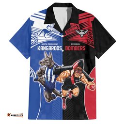 Custom Kangaroos and Bombers Hawaiian Shirt Together Sporty Style