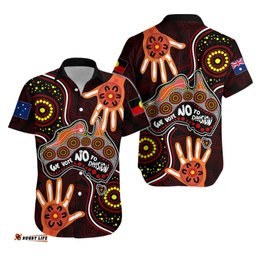 Australia Indigenous Hawaiian Shirt We Vote NO To Division Aboriginal Map