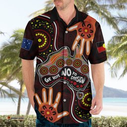 Australia Indigenous Hawaiian Shirt We Vote NO To Division Aboriginal Map