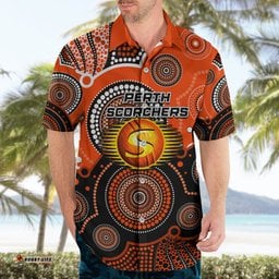 Custom Text And Number Perth Scorchers BBL Hawaiian Shirt Aboriginal Patterns