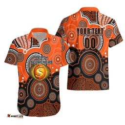 Custom Text And Number Perth Scorchers BBL Hawaiian Shirt Aboriginal Patterns