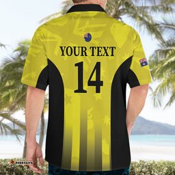 Custom Australia Cricket Hawaiian Shirt 2024 World Cup Go Aussie Gold Version