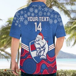 Custom Bulldogs Football Christmas Hawaiian Shirt Merry Xmas Mix Aboriginal Art