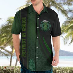 Beer Cup Pattern And Celtic Circle Green Hawaiian Shirt