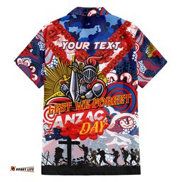 Personalised Knights ANZAC Day Hawaiian Shirt Aboriginal Rising Sun
