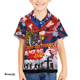 Personalised Knights ANZAC Day Hawaiian Shirt Aboriginal Rising Sun