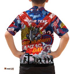Personalised Knights ANZAC Day Hawaiian Shirt Aboriginal Rising Sun