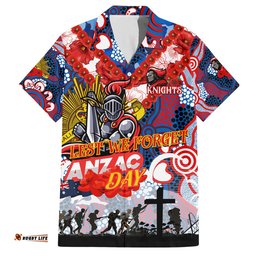 Personalised Knights ANZAC Day Hawaiian Shirt Aboriginal Rising Sun