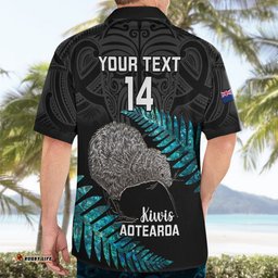 Custom New Zealand Silver Fern Rugby Hawaiian Shirt Pacific Kia Haka Kiwis With Maori Ta Moko