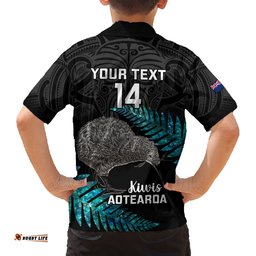Custom New Zealand Silver Fern Rugby Hawaiian Shirt Pacific Kia Haka Kiwis With Maori Ta Moko