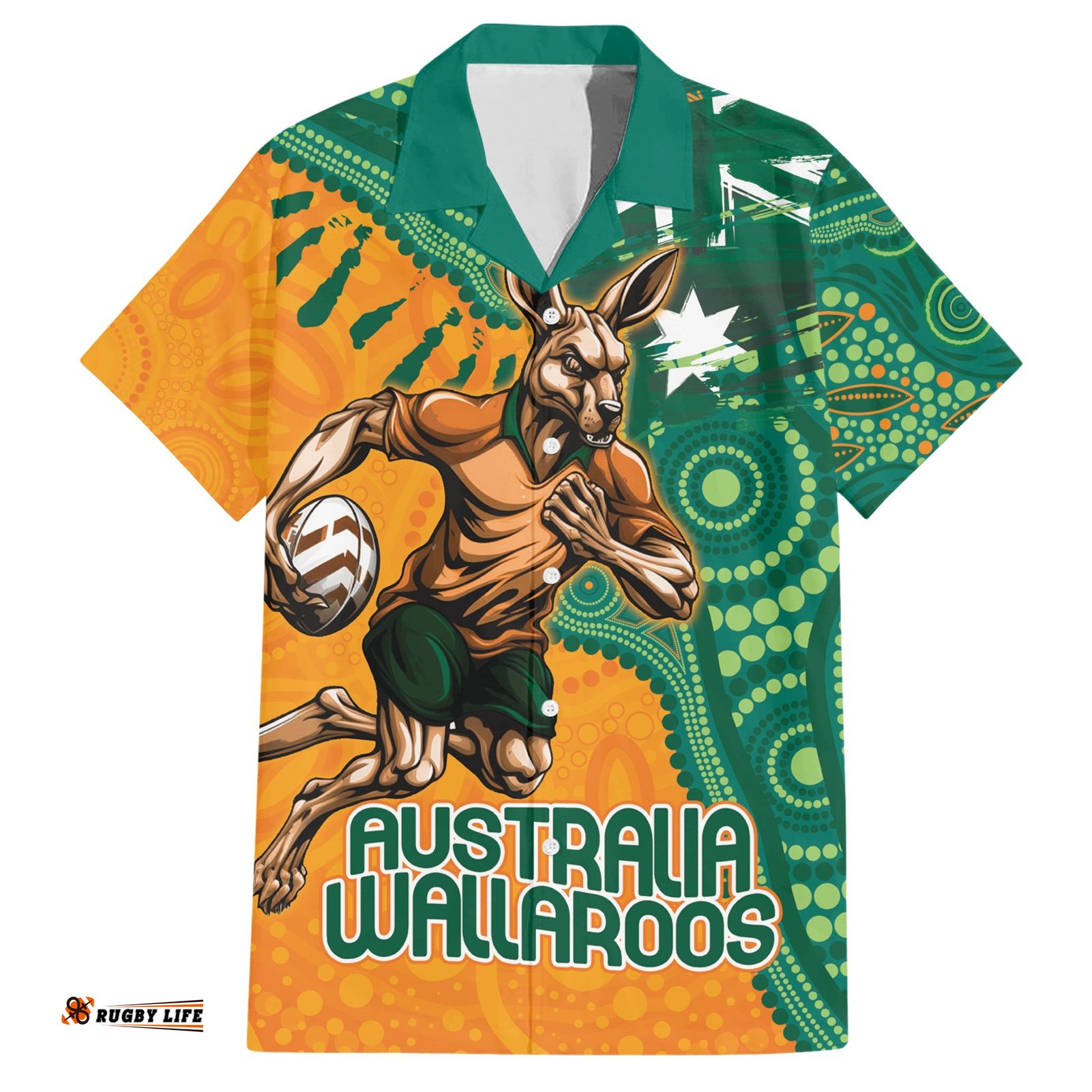 Custom Australia Rugby Wallaroos Hawaiian Shirt Indigenous Aboriginal Pacific Champions