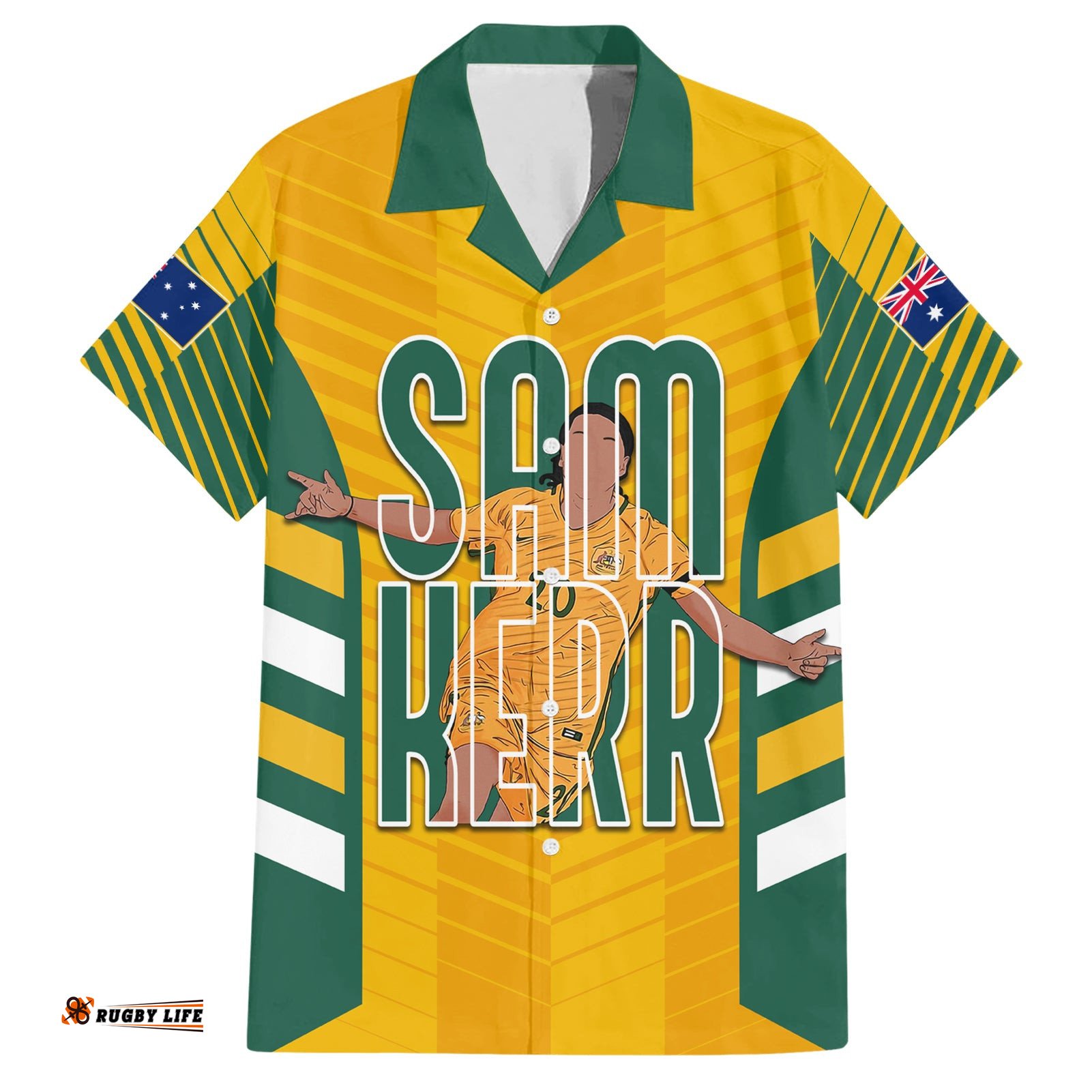 Custom Australia Matildas Hawaiian Shirt Sam Kerr Legend