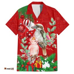Personalised Kookaburra Lover Hawaiian Shirt Australia Merry Christmas Aboriginal Red Style