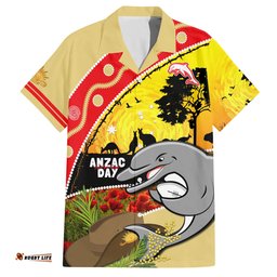 Dolphins ANZAC Day Hawaiian Shirt Rosemary Starring Night Style