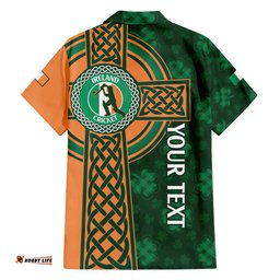 Custom Ireland Cricket Hawaiian Shirt 2024 Celtic Shamrock Go Champions