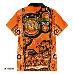 Perth Scorchers Cricket Hawaiian Shirt Happy Australia Day Aboriginal Art