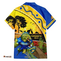 Eels Rugby ANZAC Day Hawaiian Shirt Parra Mascot Rosemary Starry Night
