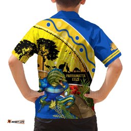 Eels Rugby ANZAC Day Hawaiian Shirt Parra Mascot Rosemary Starry Night