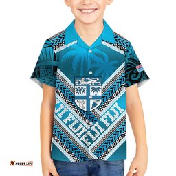 Custom Fiji Rugby Hawaiian Shirt Fijian Warrior With Polynesian Tribal Tattoos