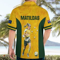 Australia Soccer Hawaiian Shirt Ellie Carpenter Matildas Gold Version