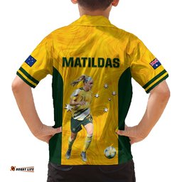 Australia Soccer Hawaiian Shirt Ellie Carpenter Matildas Gold Version