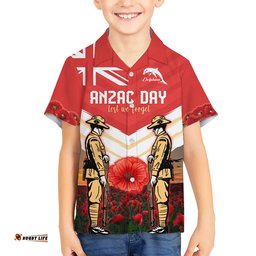 Custom Dolphins Rugby ANZAC Day Hawaiian Shirt Soldiers Poppy Field 2024