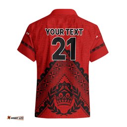 Custom Tonga Rugby Hawaiian Shirt Proud Tongan Ngatu Kupesi World Cup No2