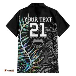 Custom New Zealand Rugby Hawaiian Shirt NZ Black Fern Champions History With Papua Shell