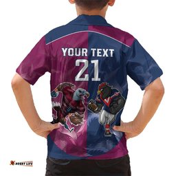 RoostersSea Eagles Rugby Custom Hawaiian Shirt Half Grunge Style
