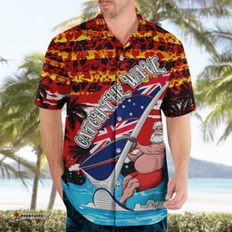 Australia Surfing Christmas Hawaiian Shirt Catch The Wave