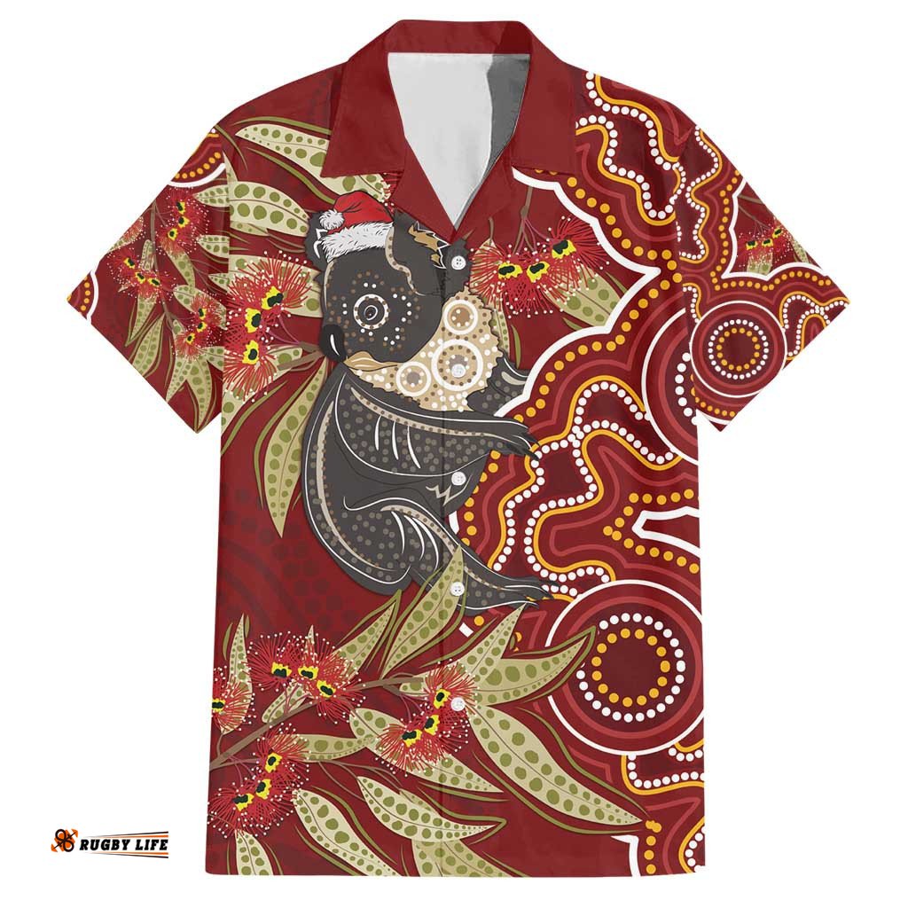 Australia Santa Koala Hawaiian Shirt Aboriginal Style