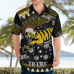 Custom Tigers Football Hawaiian Shirt Christmas Vibe