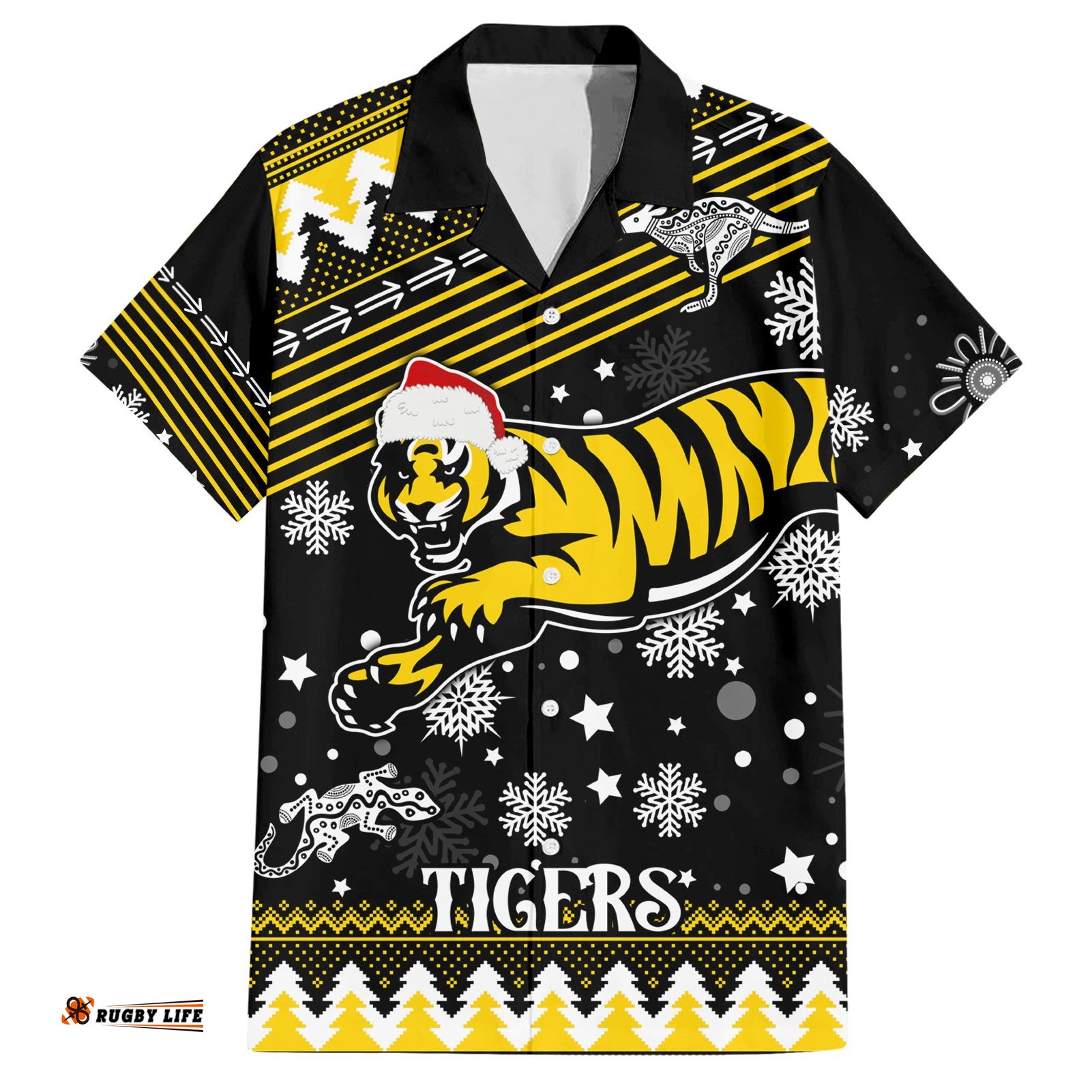Custom Tigers Football Hawaiian Shirt Christmas Vibe