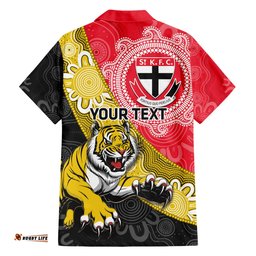 Personalised Richmond And St Kilda Football Hawaiian Shirt Tigers Saints Together Aboriginal Art