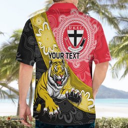 Personalised Richmond And St Kilda Football Hawaiian Shirt Tigers Saints Together Aboriginal Art
