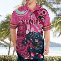 Custom NRL Panthers Hawaiian Shirt Indigenous Penrith Dynamic Pink Version