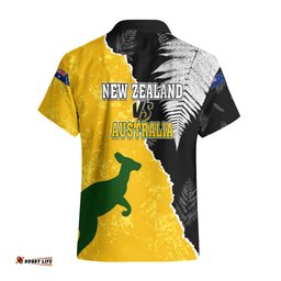 Australia Rugby Mix New Zealands Rugby Hawaiian Shirt Wallabies Versus Silver Fern Sporty Basic