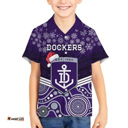 Custom Dockers Football Christmas Hawaiian Shirt Merry Xmas Mix Aboriginal Art