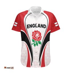 Custom England Rugby Hawaiian Shirt Come On Red Rose Word Cup