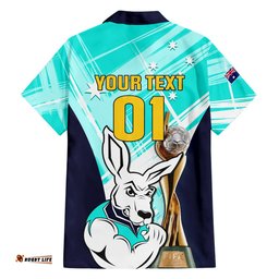 Custom Australia Soccer Hawaiian Shirt Matildas Kangaroo With World Cup Trophy Turquoise Version