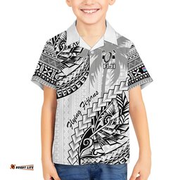 Fiji Rugby Hawaiian Shirt Kaiviti Fijian Tribal World Cup White